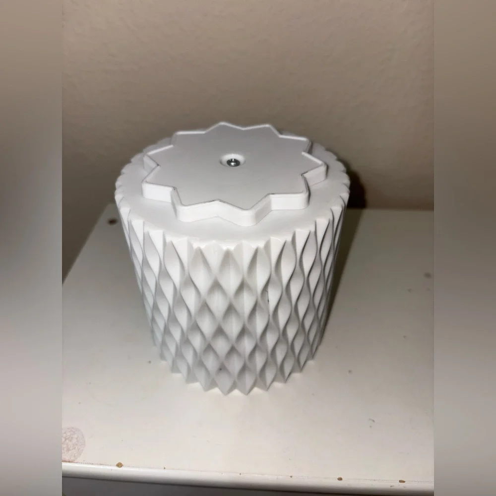 Elegant White Textured Makeup Brush Organizer